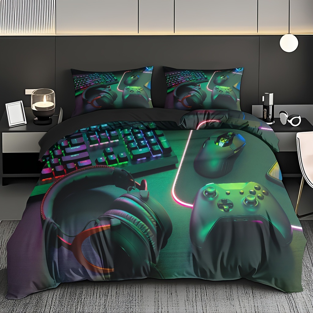 Textil doméstico transfronterizo abrasivo digital impresión quilt kit retro mango de juego fuente fábrica asume TEMU / JIT