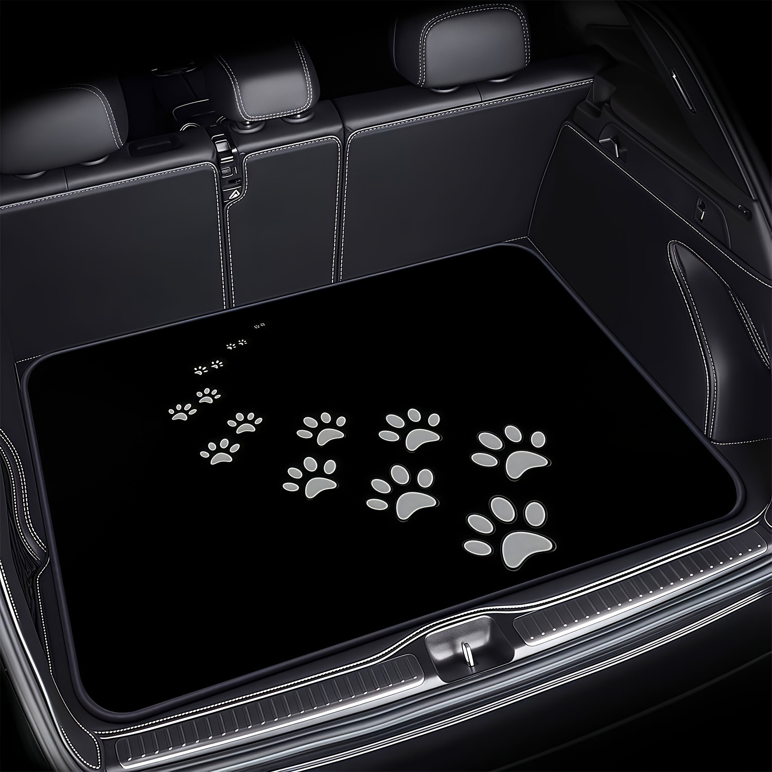 Car Trunk Mat with Full Coverage, Persian Style Car Mat, Cute Cat Cartoon Car Decoration Floor Mat, Stain-Resistant