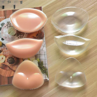 隐形比基尼自粘加厚胸衣插片防水胸罩三角硅胶胸垫小可爱聚拢胸贴