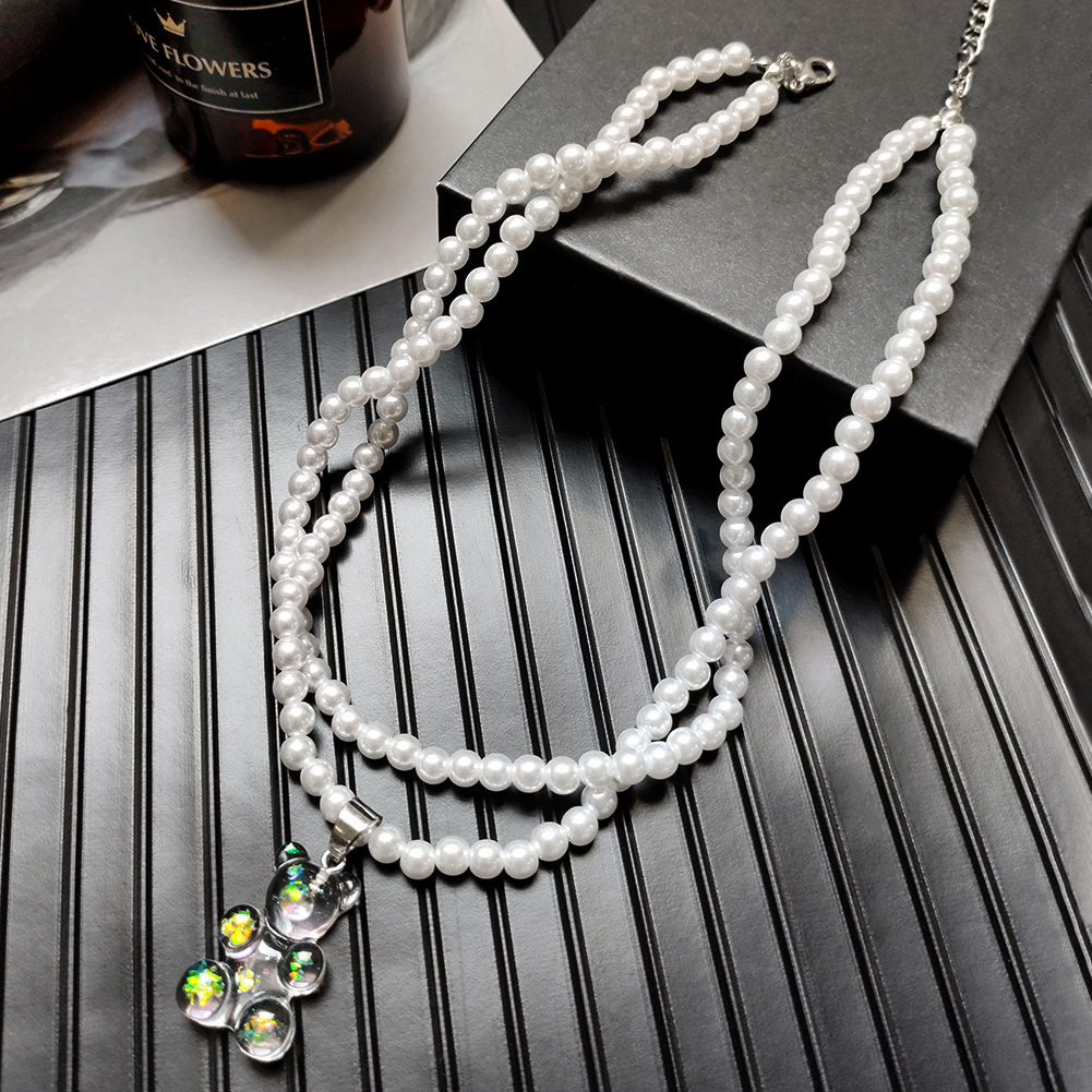 Fashion Bear Alloy Beaded Womenu0027S Layered Necklaces 1 Piece