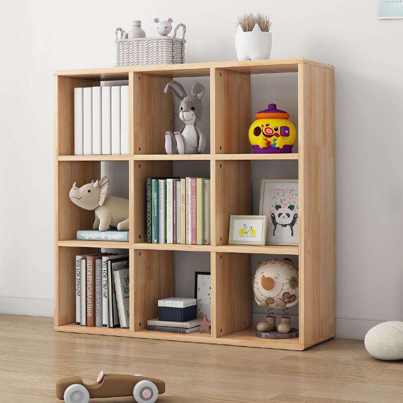Bookcase Solid Wood Rubber Wood Floor-Standing Student Toy Storage Rack Multi-Layer Storage Rack Living Room Combination Bookcase Grid Cabinet