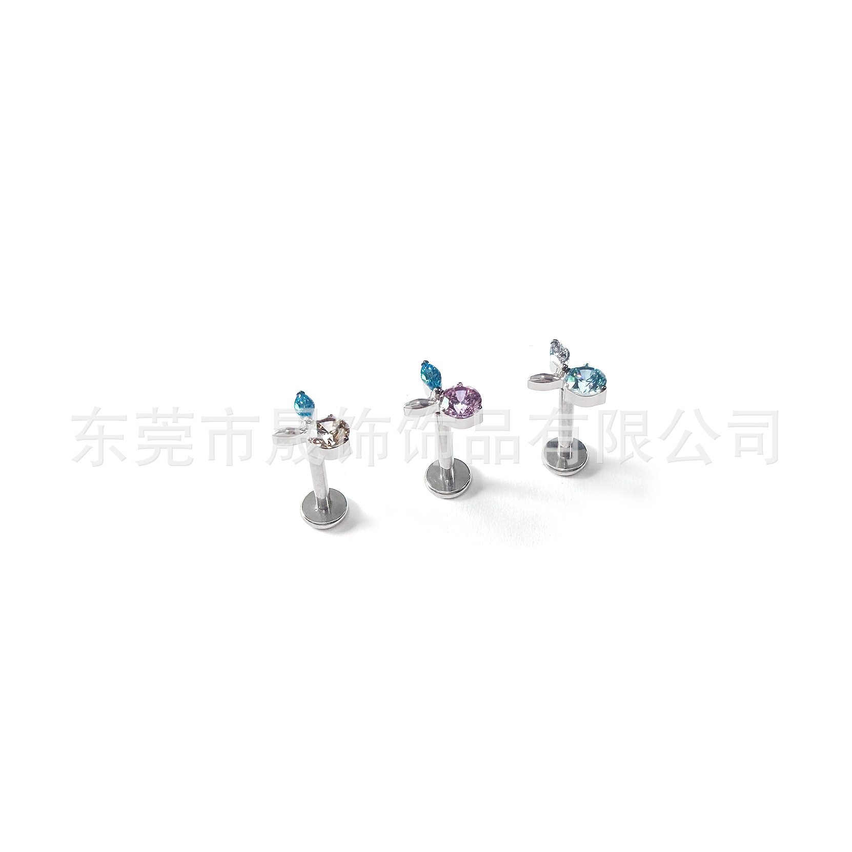 F136 Titanium Alloy 清新水果 Ear Stud Studded 5A圆 Zirconia Cubic Zirconia Helix Cartilage Stud G23 Titanium Internal Thread Piercing Jewelry