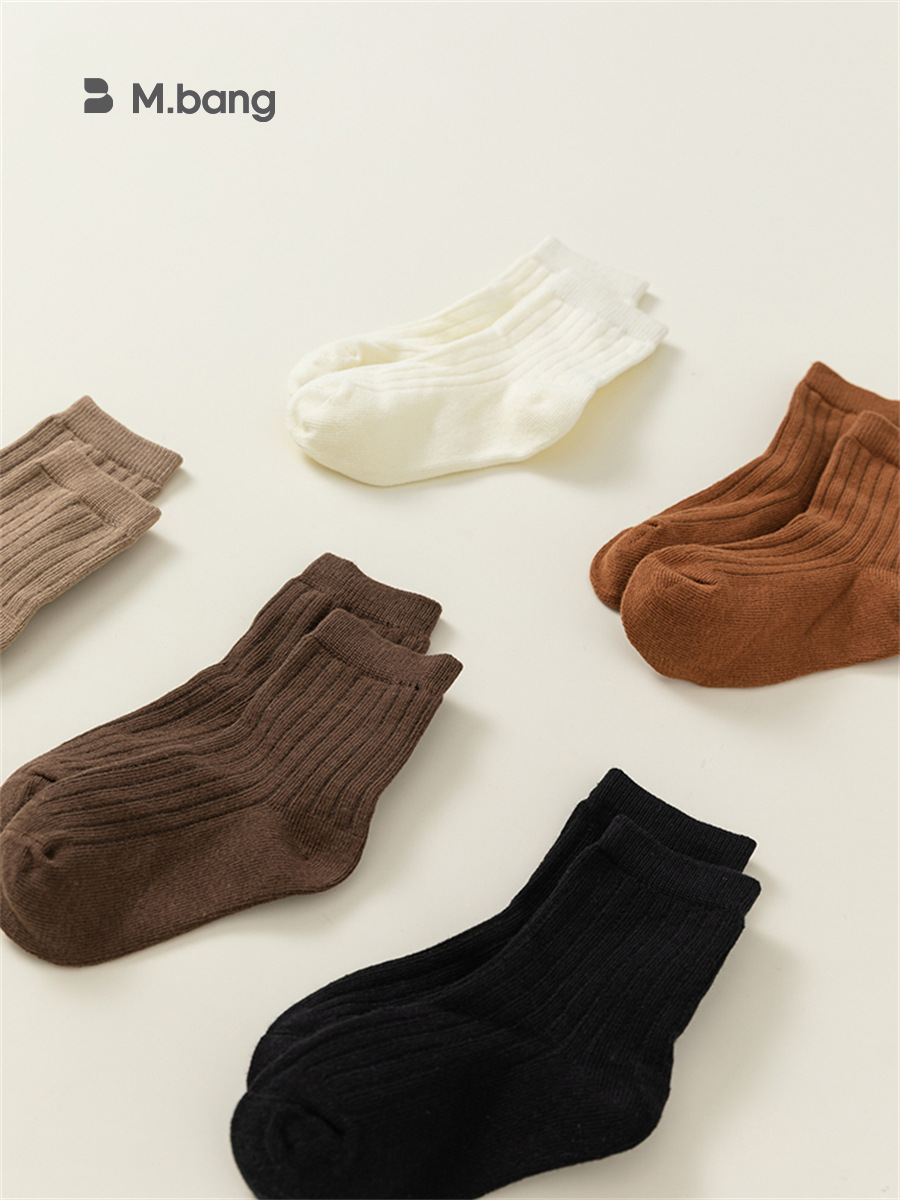 Calcetines unisex para niños Youbao, de primavera y otoño, informales, de color sólido, para niñas, calcetines retro de punto hasta la pantorrilla para niños