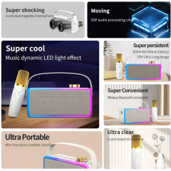 新款外貿k歌無線藍牙音箱話筒音響麥克風兒童家用家庭ktv一體機