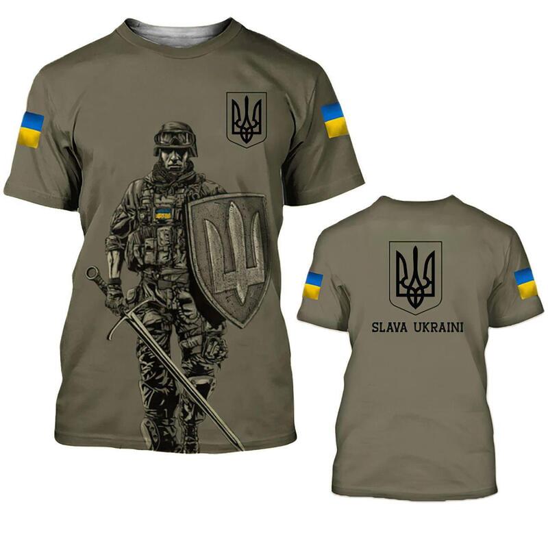 Ukrainian men's T-shirt Ukrainian T-shirt 3D printed crew neck short sleeve Jersey fashion men's clothing