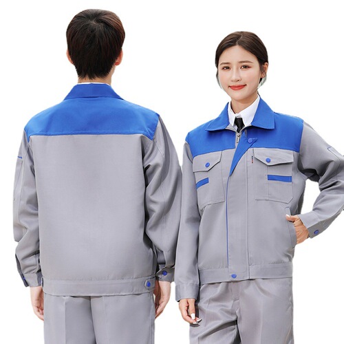 Workwear set for men, spring long-sleeved protective clothing, wholesale, workshop, factory, engineering, auto repair suit, work shirt, work uniform