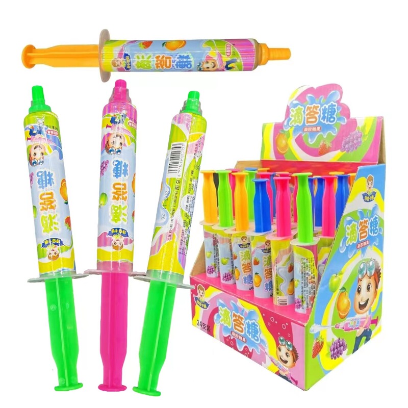 Creative needle tube sugar jam soft candy fruit flavor sugar multi-flavor children's syringe Toy candy edible children snack wholesale