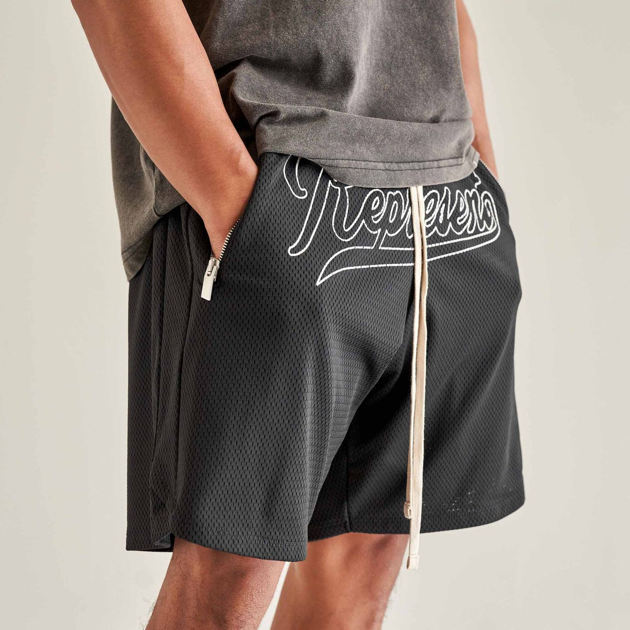 ademende sporthardloopshort voor heren, Amerikaanse basketbalshort, kniehoge straat, zomerfitnessshorttrend_voghion.com