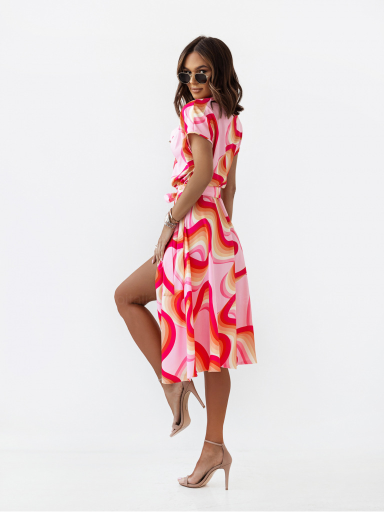 Women's A-line Skirt Fashion V Neck Printing Patchwork Short Sleeve Printing Maxi Long Dress Daily display picture 13