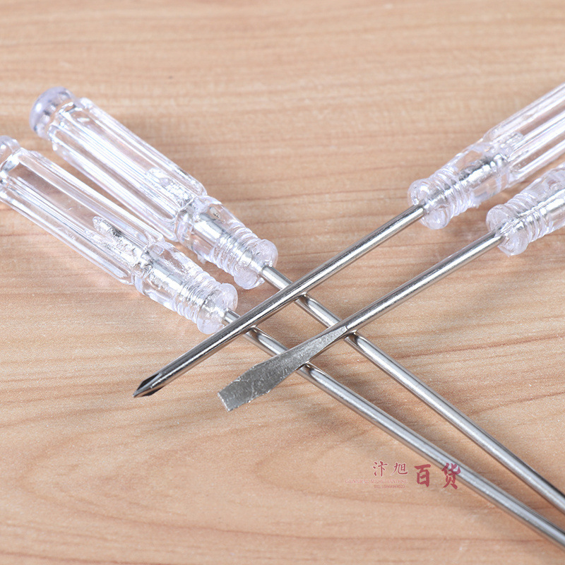 Suministro directo de fábrica destornillador de cristal 3mm destornillador pequeño mango transparente destornillador pequeño cruz palabra mini destornillador mano