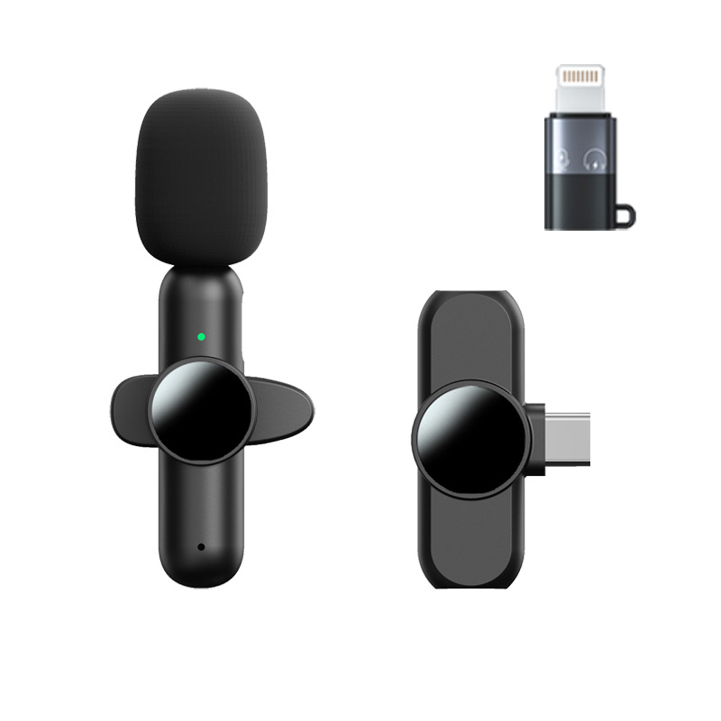 Micrófono de collar inalámbrico transfronterizo 2.4G Micrófono de teléfono móvil con reducción de ruido Micrófono inalámbrico integrado dedicado en vivo
