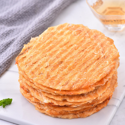 Dried Fish Fillets, Cod Round Slices 500g Bagged Roasted Pregnant Snack Packaging Leisure