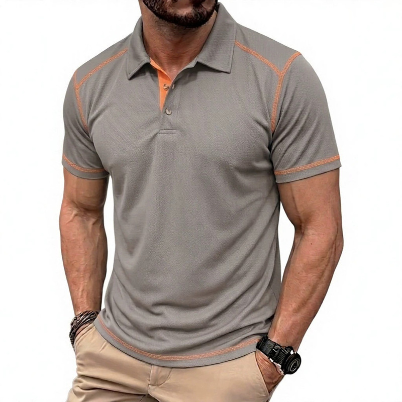 Cross-border bestseller: Men's slim-fit breathable short-sleeve polo shirt, designed specifically for golf and tennis Cross-border bestseller: Men's slim-fit breathable short-sleeve polo shirt, designed specifically for golf and tennis