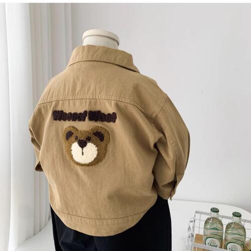 Boys' coats spring and autumn 2024 new children's lapel jackets, handsome casual tops for children and middle-aged children, trendy cross-border