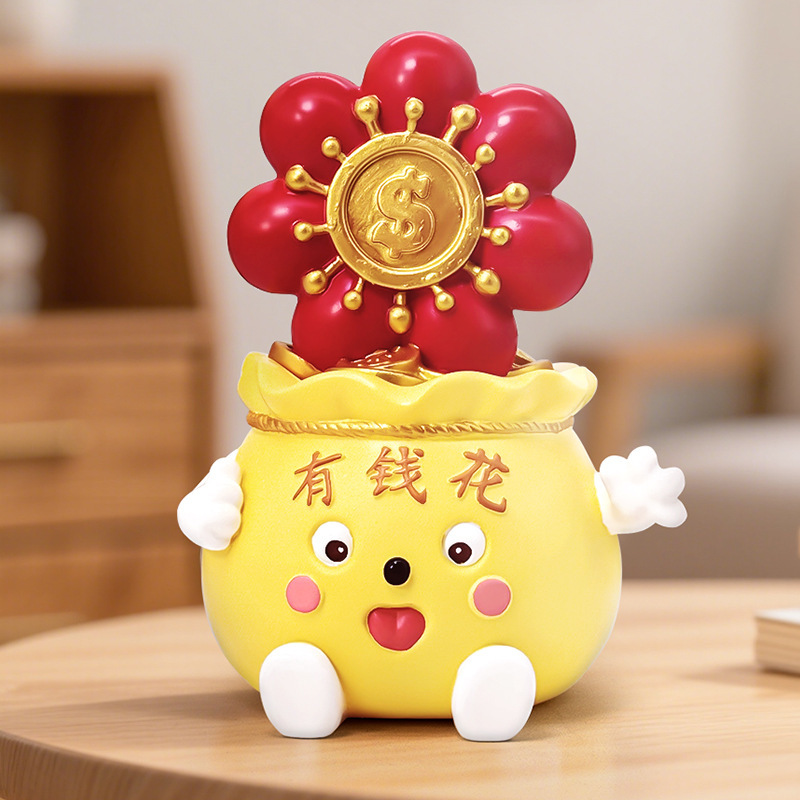 2025新款卡通办公桌情绪治愈摆件发财创意桌面有钱花可爱摆件|undefined