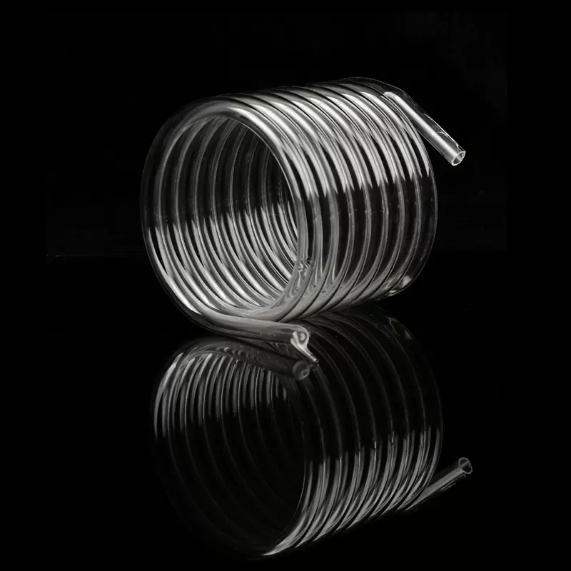 耐高温石英玻璃螺旋管蛇形管透明石英管异型弯管盘管管式炉冷凝管