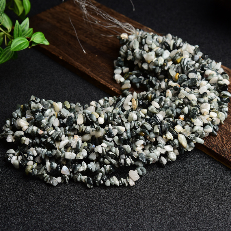 천연 독수리 눈 자갈 긴 끈 자갈 5-7mm 길이 약 85cm