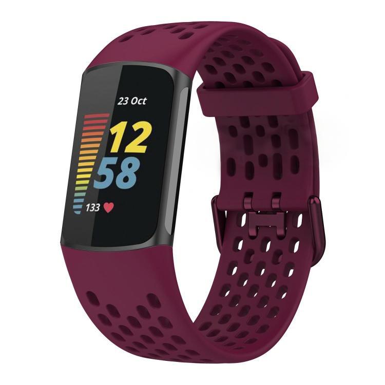 Correa de silicona transpirable para Fitbit Charge 6/5 Sports Bracelet xDfind