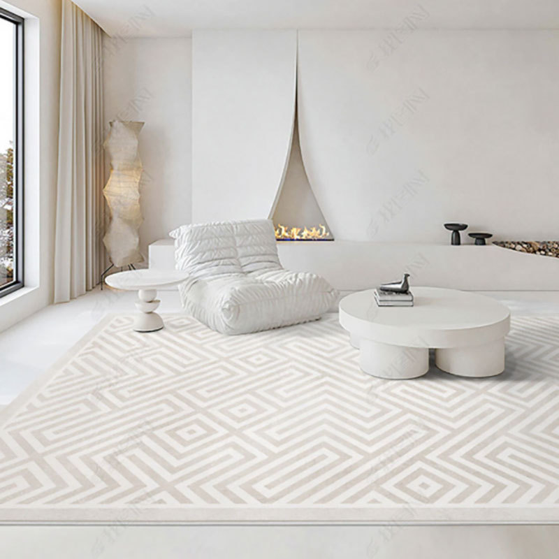 Estilo crema simple absorbente sala de estar alfombra hogar suave antideslizante gran área manta completa dormitorio alfombra francesa