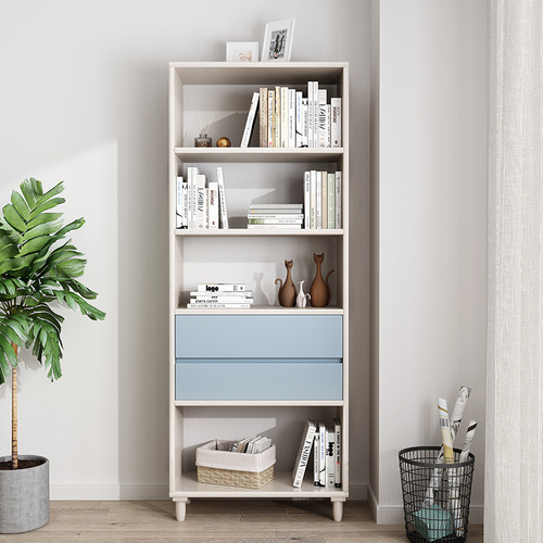Solid Wood Bookcase Bookshelf Floor Standing Solid Wood Modern Simple Living Room Storage Shelf Household Bedroom Storage Rack Storage Cabinet 