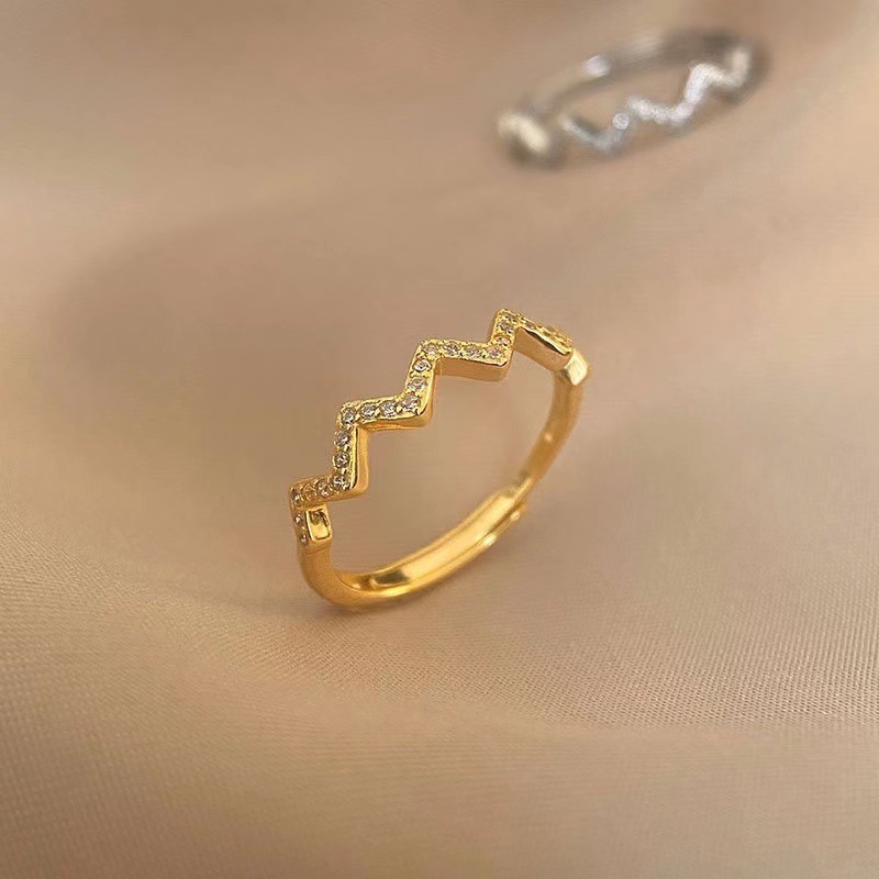 Xida S925 anillo de onda de plata esterlina diseño de nicho femenino anillo liso anillo de moda personalidad diseño de nicho alto sentido