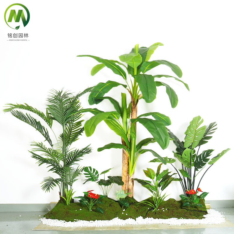 Fábrica de árboles artificiales Venta caliente árbol artificial Meichen planta verde paisaje combinación planta de interior paisaje suave decoración planta verde bonsai