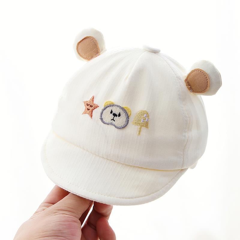 Sombreros para bebés primavera y otoño bebés y pequeños gorras de lengua de goma suave 0 a 3 meses sombreros de sol recién nacidos pequeños meses de primavera