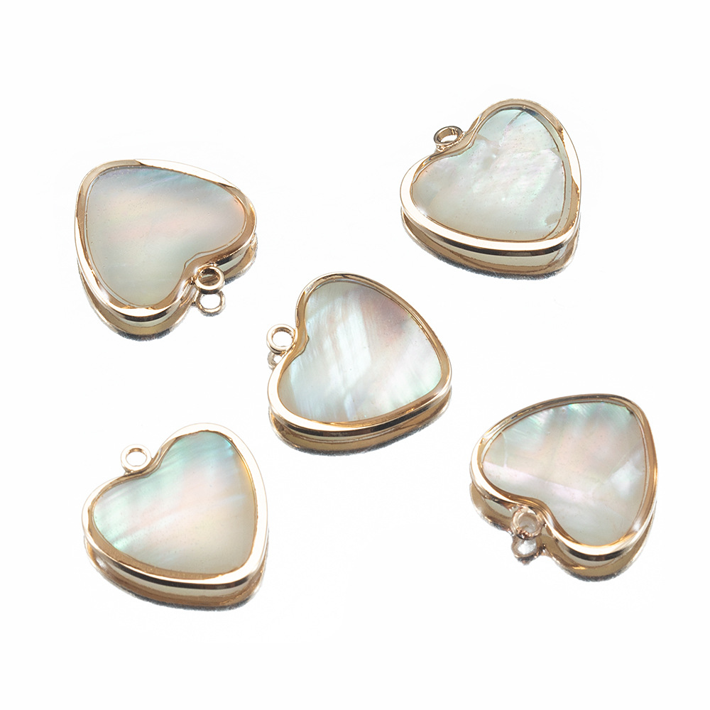 銅合金天然貝殻縁ペンダントアワビ貝円形シングルペンダントdiy手作り耳飾りネックレスアクセサリー