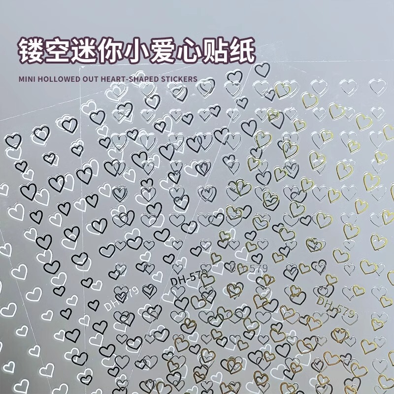 Small Heart-Shaped Nail Stickers with Flat Adhesive Backing, Simple and Versatile, Small Size Nail Art Stickers Decorations Dh579 with Cute Designs Small Heart-Shaped Nail Stickers with Flat Adhesive Backing, Simple and Versatile, Small Size Nail Art Stickers Decorations Dh579 with Cute Designs