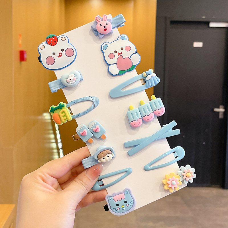 多巴胺彩色刘海发夹女夏天碎发鸭嘴一字夹发卡ins侧边夹子头饰品|undefined