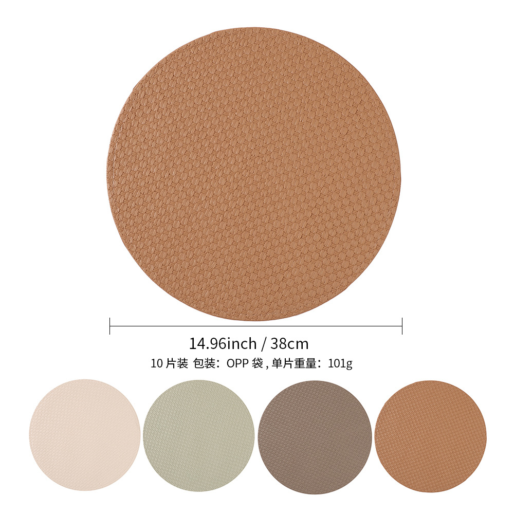Estilo europeo imitación tejida esterilla de cuero de mesa de comedor aislante térmico alta sensación de protección de mesa alfombra de comedor occidental estilo nórdico