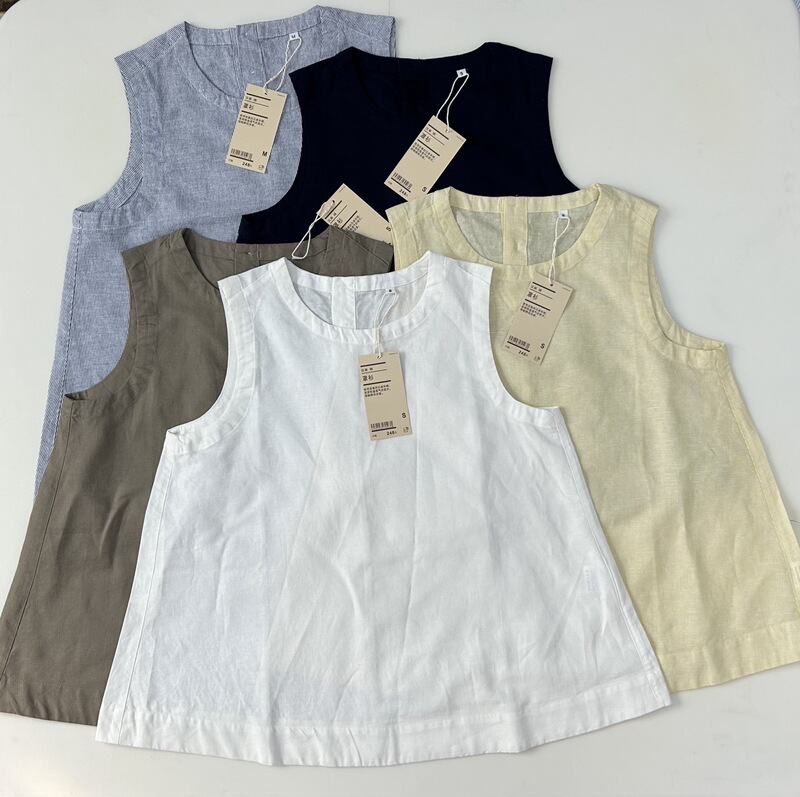 In-Stock Yinliangfeng Women's Hemp Cotton Sleeveless Blouse T-Shirt Top for Women, Cool-Touch Women's Clothing for Spring/Summer 2026