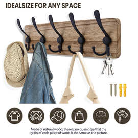 批发实木挂衣钩门后挂衣帽钩壁挂式北欧风原木挂衣钩复古风