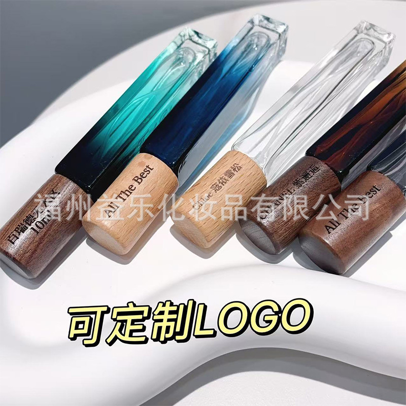 螺口香水分装瓶木盖喷雾瓶彩色10毫升5ml小样瓶替换瓶空瓶便携瓶