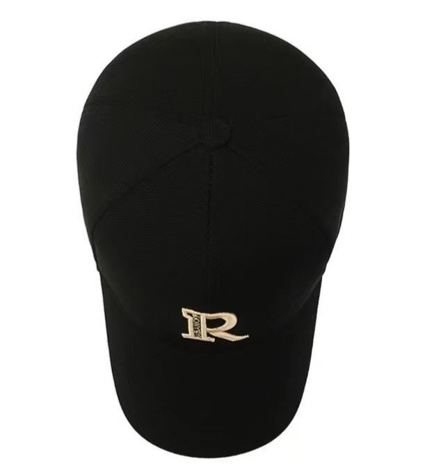 Brand Men's Baseball New Black and White R-Letter Trendy Deep Wide brim Hard Top Women's Duck Tongue Hat_voghion.com