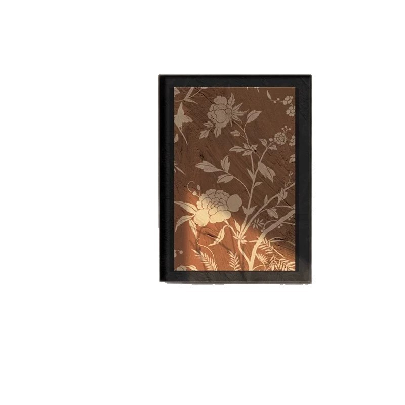 宋代の美的アルミ合金フレーム玄関装飾絵画リビングルーム吊り絵画中世スタイルの花と鳥のエントリースプレー塗装キャンバス|undefined