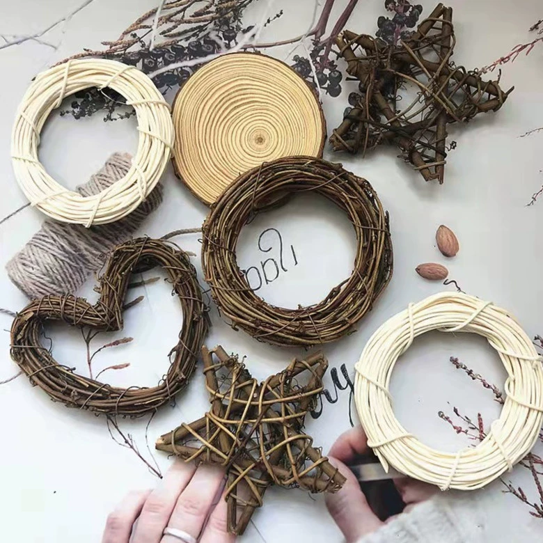 Вечная гирлянда из виноградной лозы DIY ручной работы автомобиля подвесные кольца двери цветочные гирлянды украшения рождественские подарки