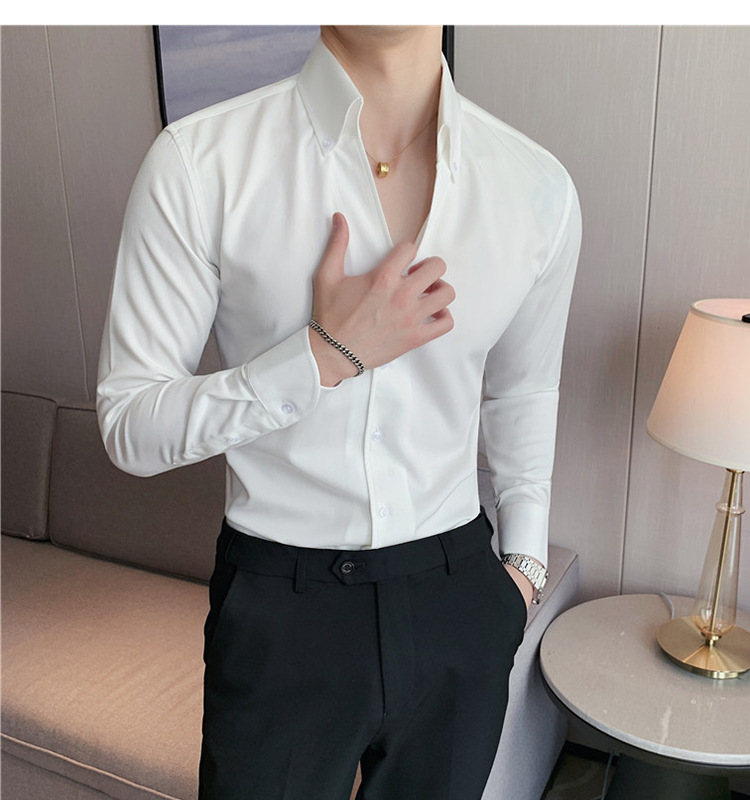 A6169 770K ÁO SƠ MI NAM HANTDU DÀI TAY PHONG CÁCH HÀN QUỐC CỔ CHỮ V THỜI TRANG NAM G02 SẢN PHẨM MỚI