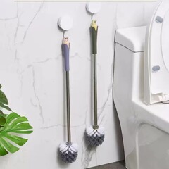 浴室ステンレス鋼ロングハンドルトイレブラシプラスチック丸頭行き止まりなしクリーニングトイレ吊り下げロングハンドルトイレブラシ