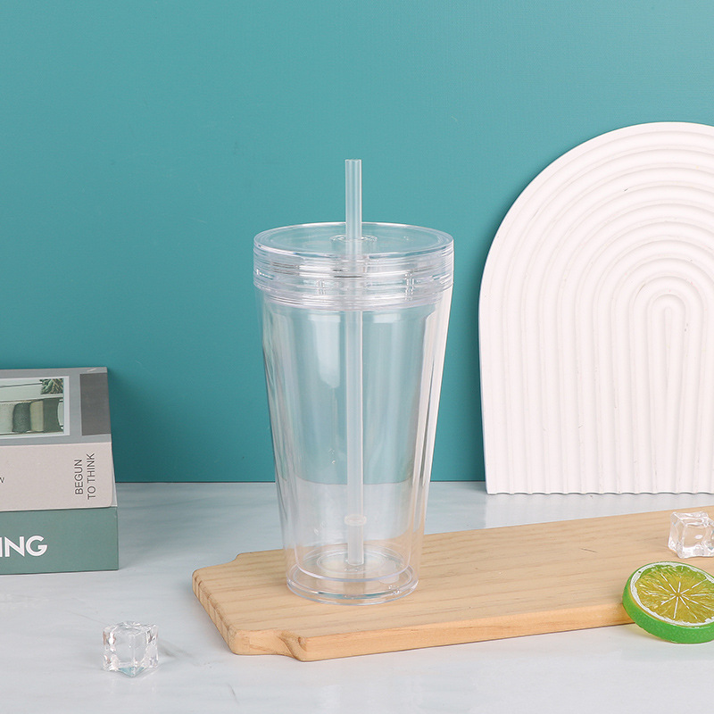 Taza de agua de bricolaje creativa, taza de paja de aislamiento térmico de doble capa, tapa de doble capa, se puede agregar brillo, taza para beber personalizada, fábrica al por mayor