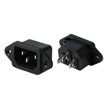 AC-04带耳朵螺丝孔电饭锅电动车充电口AC电源电脑三脚品字型插座
