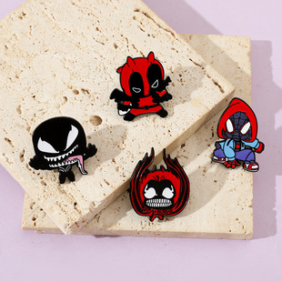 Anime Cartoon Character Personalized Metal Badge Cute Spider-Man Metal Brooch Daily Clothes Hat Accessories