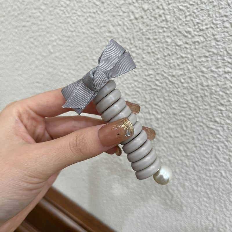 Cabeza coreana simple y de alta calidad linda línea telefónica de punto de onda de verano temperamento fresco cuerda de cabello diaria duradera