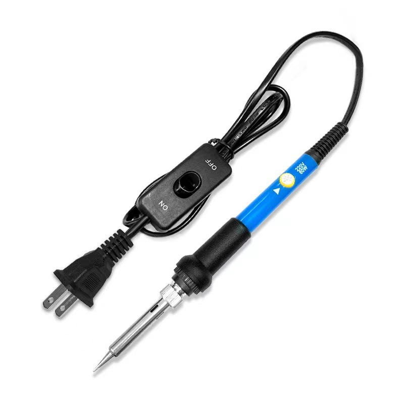 Juego de soldador eléctrico de temperatura constante Temperatura ajustable 60W Máquina de soldadura estándar europea/británica/estadounidense Soldadura de hierro eléctrico térmico interno