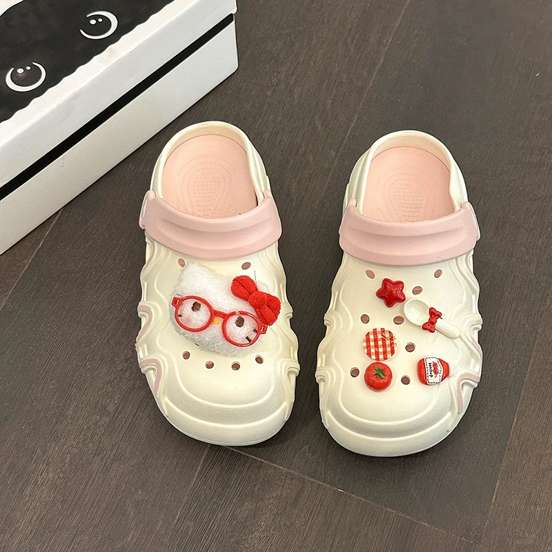Cute summer footwear for leisure, beach slide platform, slippers