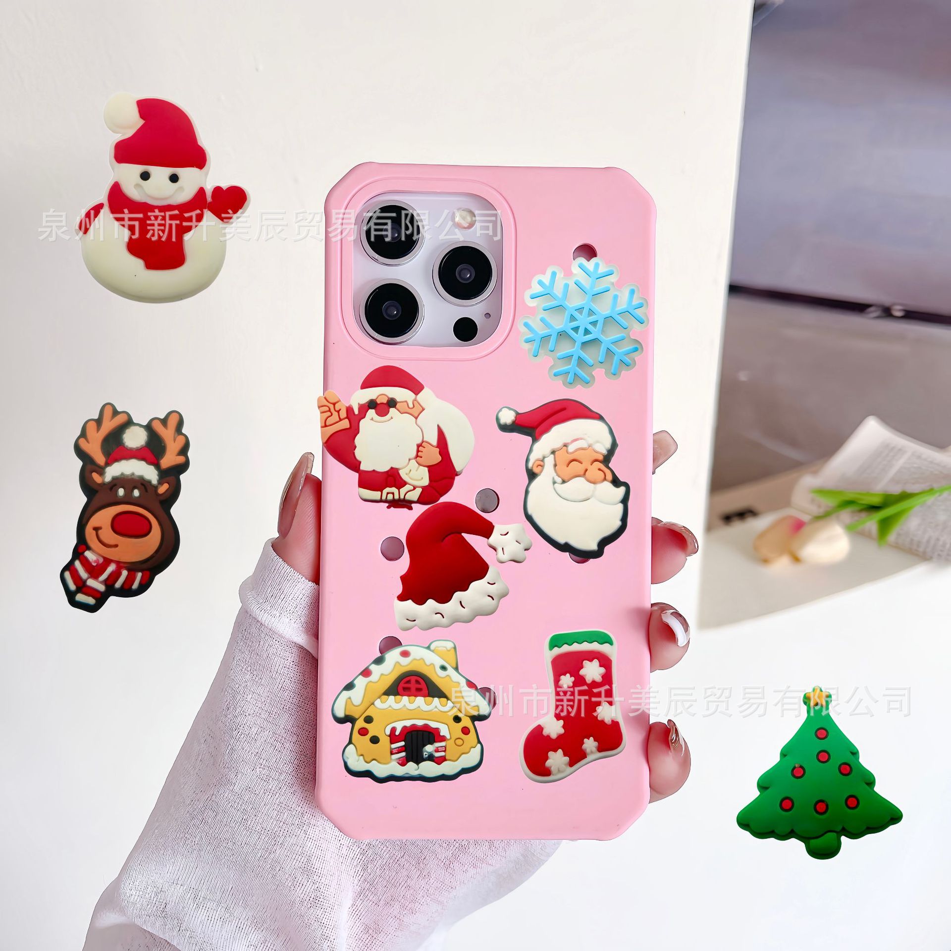 Navidad agujero de zapatos agujero de zapatos botones diy accesorios adorables desmontables agujero de zapatos botones botones