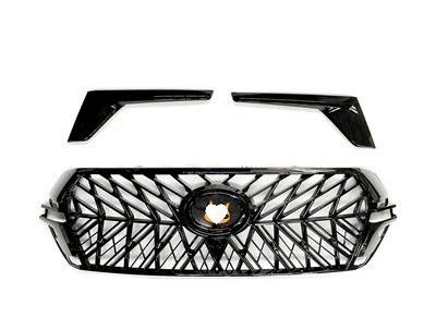 Suitable for 2016-2021 Land Cruiser rear taillights, E-version front and rear bumpers, Black Warrior grille, headlight modification (Big Surrounded) - black-warriortrd-center-grille