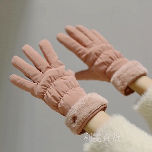 Women's Battery Car Gloves Northeast Cold-proof Touchable Mobile Phone Girls Cute Skiing and Cycling Warm Fleece-lined and Thickeneding
