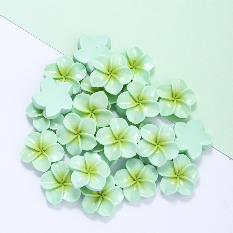 ホット販売光沢のある桃の花のカラーグラデーション 5 花びら花樹脂アクセサリー diy 小さな装身具パッチ diy ヘアピン素材|undefined