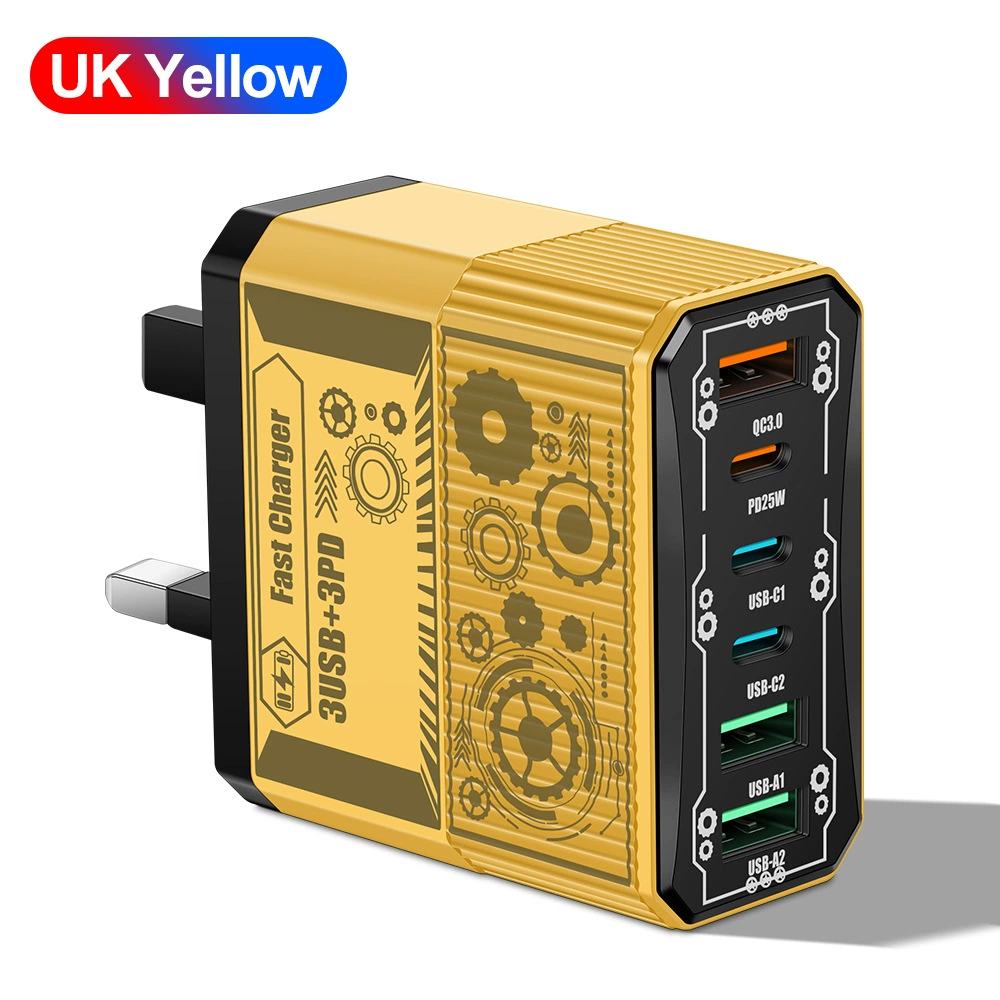 6-в-1 зарядное устройство Mecha BK304, QC3.0 многопортовое USB с PD25W, варианты вилок EU/US/UK
